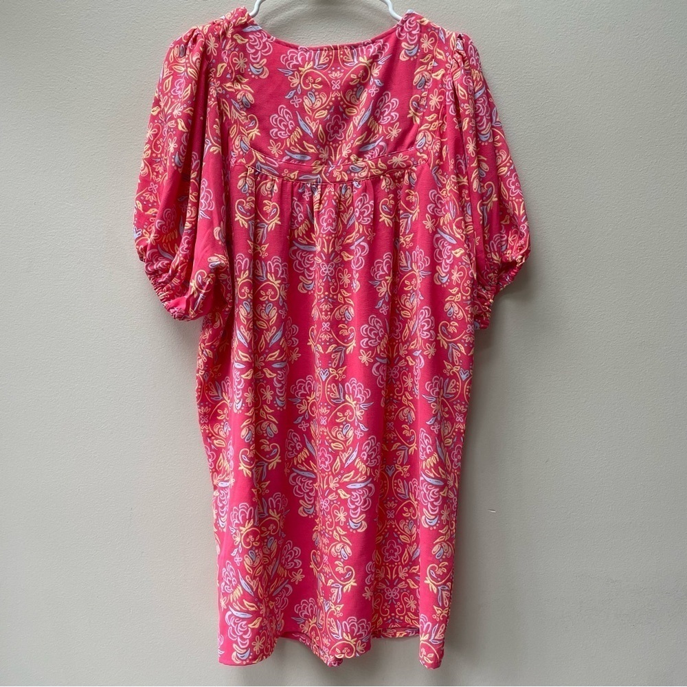 NWT Michelle McDowell Penny Tunic Dress Pink Busy Bee Coral Print Size M - Picture 7 of 7